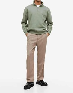 Sudadera de lana con media cremallera de manga larga atlética informal para hombre, Jersey cálido de invierno con logotipo personalizado, ropa de calle, suéter sólido al por mayor - Product Image 4