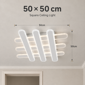 Plafonnier LED carré moderne avec télécommande, intensité variable, en acrylique et fer, à montage en surface, pour intérieur, salon et chambre à coucher - Product Image 3