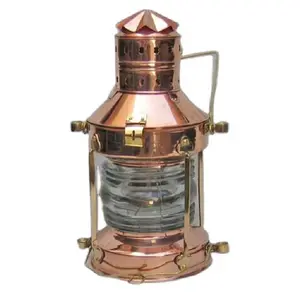 Lâmpada de óleo vintage polida feita de cobre náutica e lanterna na na qualidade premium