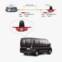 Kit Moniteur Miroir 7 pouces et Caméra de Freinage | 1080P OEM Compatible avec Transit Citroën Jumpy Peugeot Expert | Sécurité à l'arrière de la voiture imperméable et résistante à l'eau