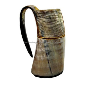 Antique Colored Horn Mug Best Indoor Decor Unique Material Design With Natural Colored Highly Design Drinking Mug - Product Image 3