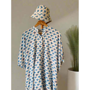 Sombrero de Pescador Azul Fantástico con Diseño de Pez de Dibujos Animados Bordado en 3D, Estilo Casual de Verano para Pescadores - Product Image 3