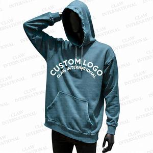 เสื้อฮู้ดพิมพ์โลโก้ผ้าฝ้ายรุ่นเฮฟวี่เวทสำหรับผู้ชายโอเวอร์ไซส์พิมพ์ลายโชว์ไหล่ปรับแต่งได้ - Product Image 2