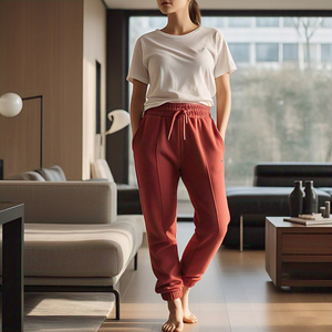 กางเกงวอร์มผ้าฟลีซผ้าฝ้ายสำหรับผู้หญิงกางเกงออกกำลังกายลำลองมีกระดุมเอวสำหรับใส่ออกกำลังกาย - Product Image 3