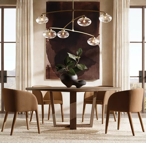 Luminaire suspendu artisanal en acier, laiton massif et <span class=keywords><strong>verre</strong></span> soufflé avec six globes en <span class=keywords><strong>verre</strong></span>, hauteur réglable, <span class=keywords><strong>pour</strong></span> chambre à coucher, maison, hôtel - Product Image 3