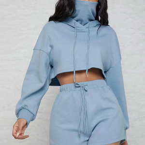 Women's High Quality Heavy Warm Winter Sweatshirt and <b>Sweatpants</b> Set Boxed Hooded Collar Customizable MOQ 1 - Product Image 1