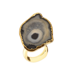 <b>Boho</b> Style Gold-Plated Fashion <b>Ring</b> with Unique Natural Stone Design Resale Product - Product Image 3