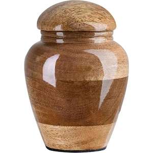 Urne funéraire en bois élégante pour animaux de compagnie Urne faite à la main pour cendres humaines Urne personnalisée pour enterrement ou affichage commémoratif d'Inde - Product Image 2