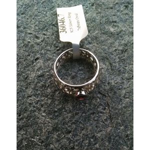Shah Gems Women's Natural <b>Garnet</b> <b>Ring</b> in 925 Sterling <b>Silver</b> Rhodium Plated Fine Jewelry for Everyday Wear - Product Image 6