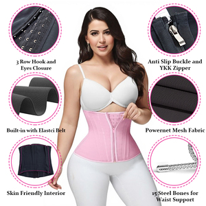 <span class=keywords><strong>Faja</strong></span> Corsé Powernet de Buena Calidad 3 en 1 Bajo Busto Reductora de Abdomen Moldeadora <span class=keywords><strong>Invisible</strong></span> para Vientre Plano y Cintura de Látex - Product Image 5
