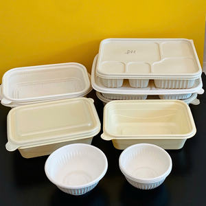 Newest style 2025 Disposable <b>Plastic</b> Take Away <b>Lunch</b> Food <b>Box</b> 100% Cornstarch Biodegradable 3-4-5 compartments food container - Product Image 5