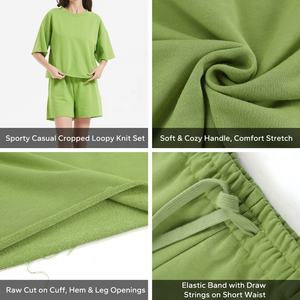 Summer <b>Women's</b> <b>Sets</b> 322gsm Sweatsuit <b>Sets</b> <b>Women</b> <b>Short</b> Sleeved and <b>Shorts</b> Two Piece <b>Set</b> - Product Image 6