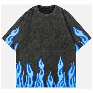 เสื้อยืดสำหรับผู้ชายเสื้อยืดผ้าฝ้ายออกแบบโลโก้ได้ตามต้องการเสื้อยืดสำหรับผู้ชายเสื้อโอเวอร์ไซส์วางไหล่-เสื้อยืดล้างกรดแบบว่างเปล่าสำหรับผู้ชาย - Product Image 1