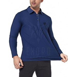 Confortable hommes à manches longues solide tricoté pour T-Shirt séchage rapide respirant léger coton Polyester - Product Image 3