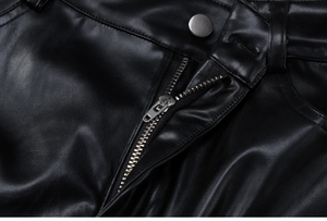 Pantalon cargo en cuir pour femmes fabriqué par un fabricant OEM, poches amples, taille haute, pantalon long décontracté pour femmes pour l'hiver - Product Image 3