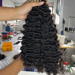 Extensions de cheveux crépus et bouclés avec bande enveloppante en rouge, 100% cheveux crus vietnamiens/brésiliens, cuticules complète, - Product Image 3