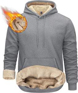 OEM ODM Unisex Logotipo personalizado Sherpa Fleece Sudadera con capucha Bordado Invierno Manga larga Peso pesado y bajo MOQ Etiqueta privada - Product Image 1