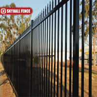 Valla de Acero Galvanizado con Recubrimiento de Polvo Negro, 6 Pies de Altura, Libre de Mantenimiento, con Modelado 3D para Jardín, Parque y Uso Industrial