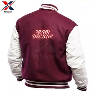 Fashion Thin Front Custom Colors Canvas Stand Collar High Quality Fabric Varsity <b>Jackets</b> Letterman Sleeves OEM Service - Product Image 6