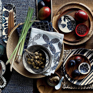 TienPhong, venta al por mayor, nueva llegada, bandeja de ratán redonda Artesia Natural personalizada con asas para desayuno, café, mesa, comedor - Product Image 6