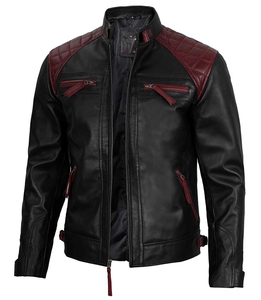 OEM <b>Men's</b> Casual Winter Hooded Moto <b>Biker</b> Style <b>Jacket</b> Premium Quality Waterproof Breathable Windproof Leather Customizable New - Product Image 2