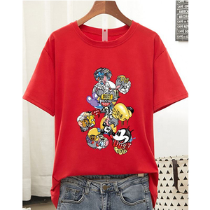 Gran Oferta personalizada servicio OEM último estilo camiseta de mujer ropa informal Color sólido ligero camiseta de mujer - Product Image 1