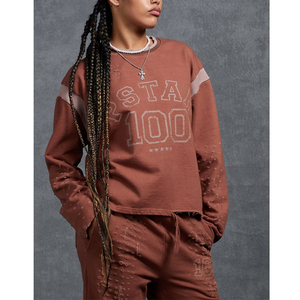 Sudadera de Alta Calidad con Bloques de Color Estampados, Diseño Calado, Estilo Holgado, Felpa Francesa, Sudadera con Capucha para Hombre - Product Image 1