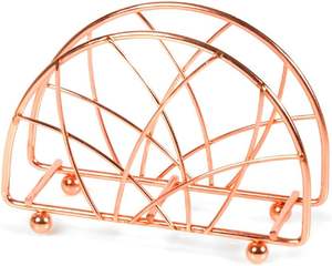 Distributeur de serviettes en acier inoxydable or rose Porte-serviettes de table sur pied pour la cuisine Boîte à mouchoirs en métal de qualité supérieure - Product Image 1