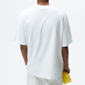 T-shirts en coton blancs à séchage rapide pour hommes, manches courtes, surdimensionnés, personnalisables, vente en gros - Product Image 4