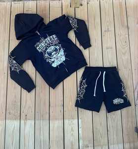 Sudadera con capucha con estampado de pantalla lavada de felpa francesa personalizada para hombre - Product Image 4