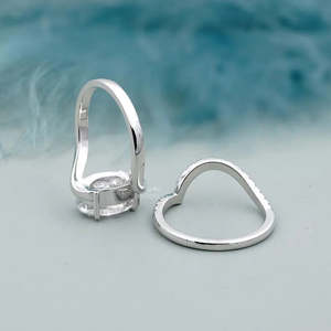 Oval Bypass Engagement <b>Ring</b> with Round Lab Grown <b>Diamond</b> Wedding Band <b>Diamond</b> <b>Rings</b> Collection - Product Image 5