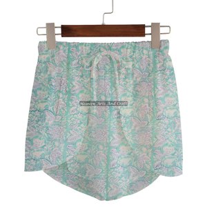 Nuevos Shorts de Algodón con Estampado Sanganeri para Mujer, Ropa de Verano, Shorts Cruzados con Estampado de Bloques de Algodón, Colección Playa para Chicas, Estilo Baby Doll - Product Image 1