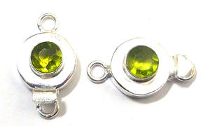 Piedra preciosa de peridoto 1 hebra, 2 y 3 hebras cierre de caja 925 Starling plateado 21X12X8MM Cierre de fabricación de joyas B751 - Product Image 4