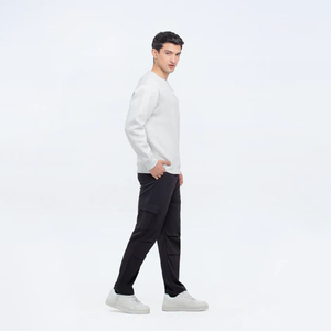 Sudadera de cuello redondo Boxy Fit 100% para hombre, estampado personalizado de felpa francesa de peso pesado con hombro caído para invierno - Product Image 3