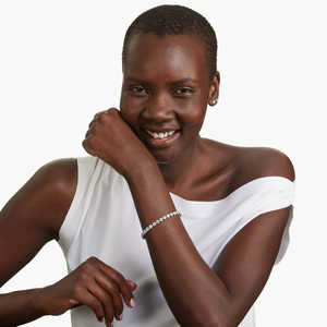 Pulsera de diamantes de moissanita de plata 925 de lujo de 8 pulgadas, joyería helada brillante con baño de plata para uso diario en fiestas y bodas - Product Image 5