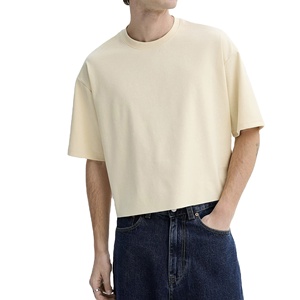 Camisetas para hombre de corte relajado, estilo boxy, manga corta, de algodón suave y transpirable, estilo casual urbano y a bajo precio. - Product Image 1