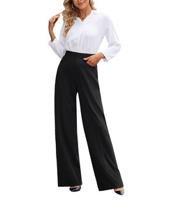 Fait sur mesure coton femmes robe pantalon plat droit bureau formel affaires robe pantalon fonctionne porter dames réunion décontracté respirant - Product Image 1