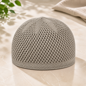 Gorro de Oración Kufi Tejido para Hombre, Transpirable, Gorro Abierto, Ligero, Gorro Musulmán, Gorro Islámico para Oración, Versátil para Uso Diario - Product Image 2