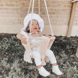 Columpio de Macramé para Bebé, Hamaca de Cuerda Natural, Adorable Juguete de Exterior para Decoración de Guardería, el Mejor Regalo Colgante - Product Image 1