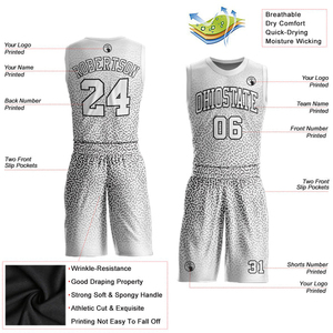 Maillots de basket-ball personnalisés réversibles de haute qualité, ensemble uniforme respirant, durable, grande taille, anti-UV - Product Image 2