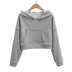 Women_s Slim Fit Casual recadrée à capuche léger à manches longues Crop Top Sweats à capuche et sweat-shirts pour femmes - Product Image 3