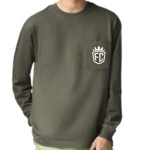 Camiseta de manga larga de color sólido para hombre con bolsillo en el pecho, camiseta informal de algodón holgada de estilo callejero - Product Image 4