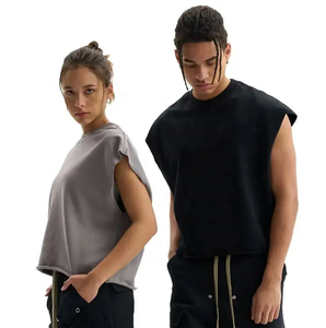 Camiseta sin Mangas de Alta Calidad, Estilo Holgado, con Logotipo Personalizado, para Hombre, Talla Grande, Largo Regular, 100% Algodón - Product Image 1