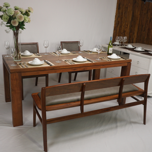 Ensemble de salle à manger texture rustique bord vivant riche brun fabriqué au Vietnam moderne rencontre la beauté classique du bord en direct | SWT505P6 - Product Image 2