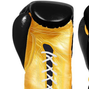 Gants de boxe à lacets Winning, noir et or, cuir véritable haut de gamme, gants d'entraînement de boxe professionnels, gants de sparring, qualité artisanale - Product Image 4