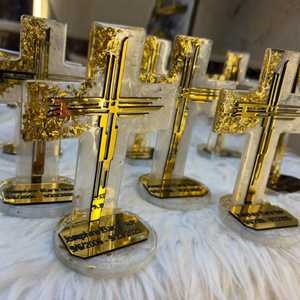 Epoxy Resin Customized Sculpture with <b>Gold</b> Leaf Artistic Letters Home Decoration Piece Glazed Technique Wedding Decoration Gift - Product Image 2