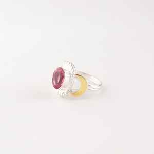 Bague Statement pour Femme en Argent Sterling 925 avec Tourmaline Rose Coupe Ovale Certifiée IGI, Pierre de Naissance d'Octobre, Cadeau de Mariage - Product Image 5