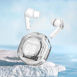 HOME Digitalome EP-111-B White LED Display <b>Wireless</b> In-Ear Earbuds for <b>Bluetooth</b> Headphones <b>Microphone</b> for Mobile Phone Travel - Product Image 2
