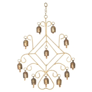 Gold Metal Wind <b>Chime</b> Hanging <b>Bells</b> Home Decoration Wall Hanging <b>Bells</b> Top Quality Cow <b>Bell</b> For Garden Balcony Decoration - Product Image 1