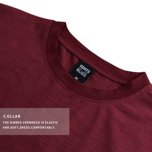 T-shirt col V en Spandex/Nylon pour homme, manches courtes, couleur unie, 170 GSM, sous-couche en laine, séchage rapide, anti-odeur, pour voyage et randonnée, taille américaine - Product Image 2